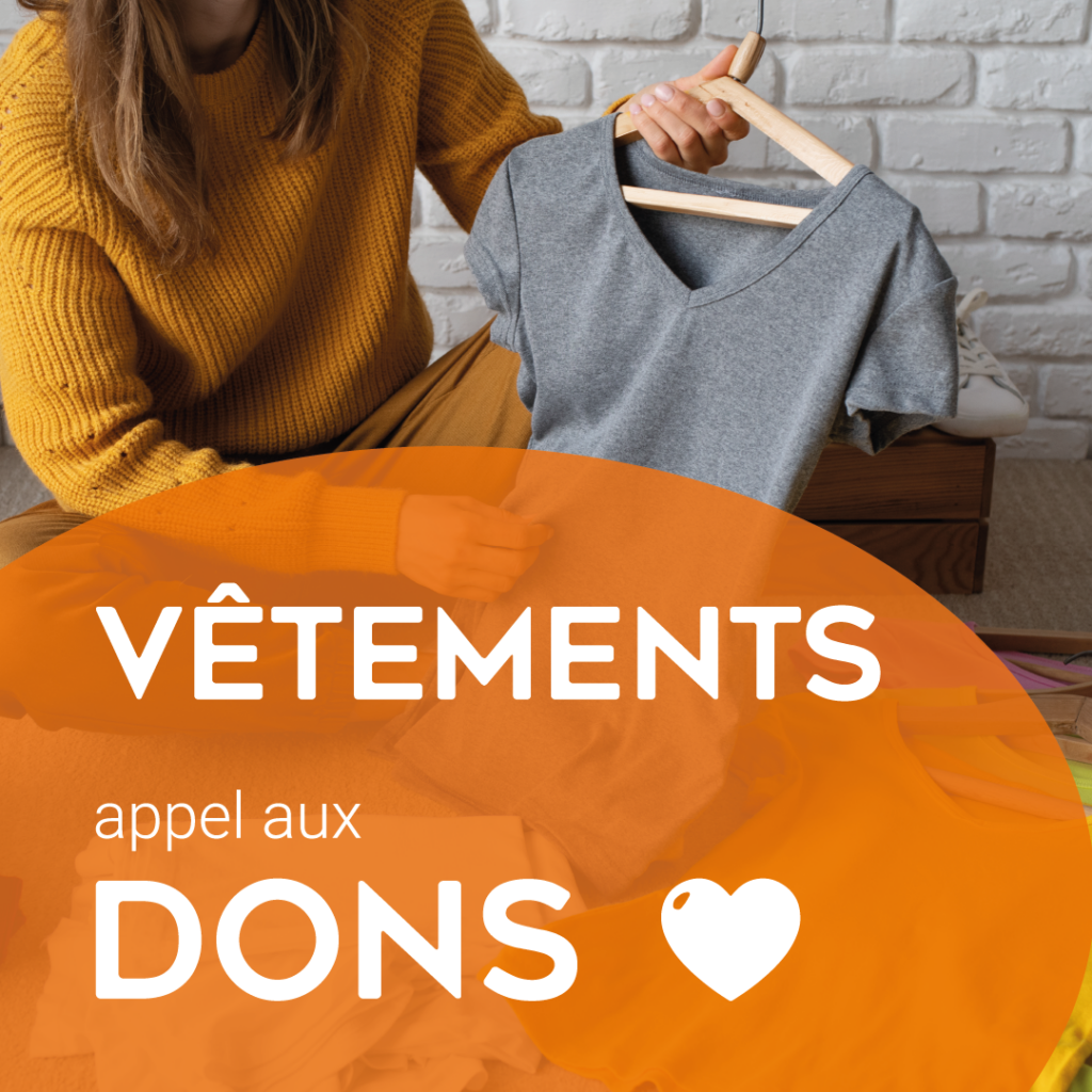 Appel aux dons : vêtements pour femmes, hommes et enfants